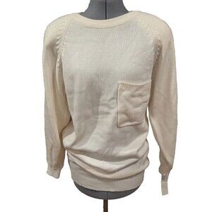 Vintage‎ 80s Deadstock Ivory Drop Waist Condor oversized preppy sweater SZ S